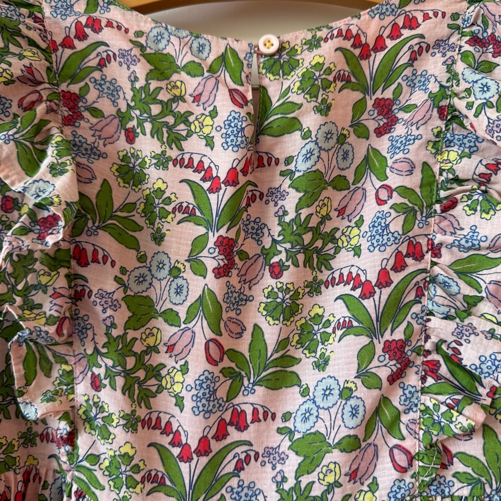 Girls Mini Boden Wildflower Tiered Dress - Picture 5 of 7
